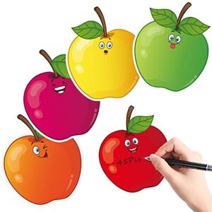 45 pieces colorful fruits cut-outs, apple bulletin board cutouts fruit paper name tags labels bulletin board classroom decoration for teacher student back to school, 5.1 x 6.3 inch