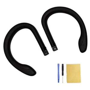(1 pair) left and right ear loop clip replacement silicone sports earphone hoop for powerbeats 3 wireless headphone (black)
