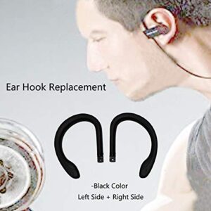 (1 Pair) Left and Right Ear Loop Clip Replacement Silicone Sports Earphone Hoop for PowerBeats 3 Wireless Headphone (Black)