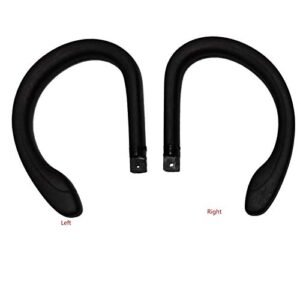 (1 Pair) Left and Right Ear Loop Clip Replacement Silicone Sports Earphone Hoop for PowerBeats 3 Wireless Headphone (Black)