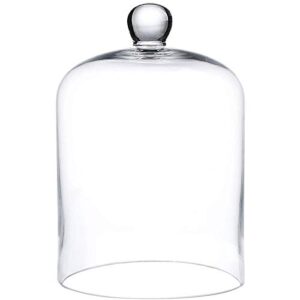 renrenle 8.5x4.7 inches cloche glass dome glass cloche bell jar bell dome glass display cover for dessert foods candles (interior size 6.3 x 4.7 inches)
