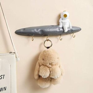 DOITOOL Wall Mounted Coat Hooks Heavy Duty Astronaut Design Metal Coat Hook Rail for Hanging Coat Hat Purse Key Towel Entryway (Random Style)