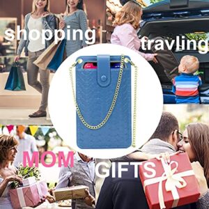 Women Small Crossbody Bag Cell Phone Purse Wallet Chain Strap Lanyard Case Woven Satchel Card Coin Zip Pocket(Layne Blue)
