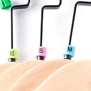 90 Pcs Clothes Hanger Size Markers Plastic Hanger Size Tags Color-Coding Garment Size Markers Clips for Wire Hangers (2XS - 4XL)