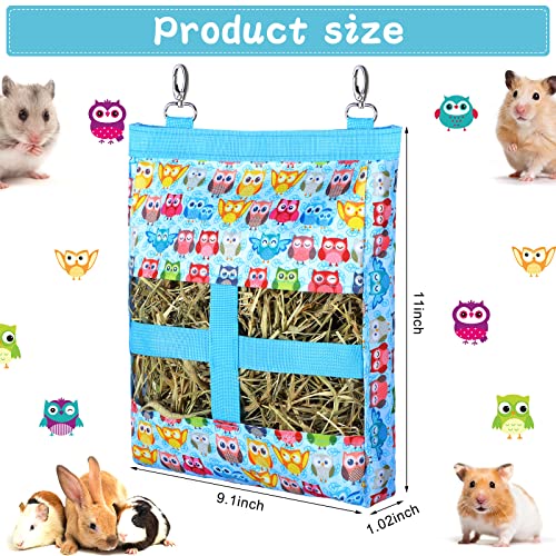 2 Pieces Guinea Pig Hay Bag Washable PET Hay Feeder Bag with 2 Holes Cute Small Animal Hanging Feeder Sack Storage for Bunny Guinea Pig Chinchilla Hamster Small Pets (Bird, Alpaca)