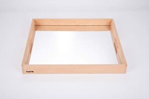tickit wooden mirror tray - explore reflection, symmetry and patterns - for all ages - add reflection to any sensory activity station