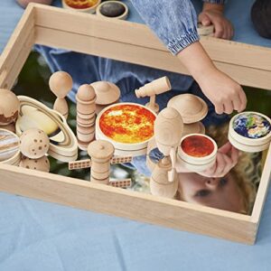TickiT Wooden Mirror Tray - Explore Reflection, Symmetry and Patterns - for All Ages - Add Reflection to Any Sensory Activity Station