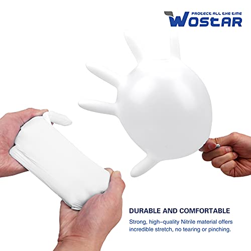 White Disposable Gloves Medium100pcs 4 Mil Powder Latex Free Safety Working Nitrile White Exam Gloves