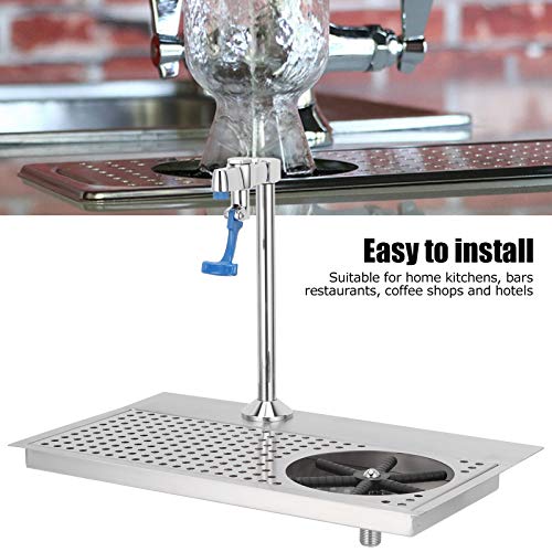 Glass Rinser, Commercial Stainless Steel Pitcher Rinser Cup Washer Multi Angle Water Outlet Cleaning Head Bar Glass Cleaning Rinser with Faucet, Plum Blossom Hex Cup Holder for Hotel Cafe Restaurant