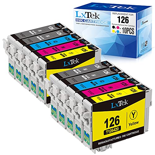 LxTek Remanufactured Ink Cartridge Replacement for Epson 126 T126 to use with WF-7510 WF-3520 WF-3540 WF-3530 WF-7510 Workforce 545 645 845 630 840 Printer (4 Black, 2 Cyan, 2 Magenta, 2 Yellow)