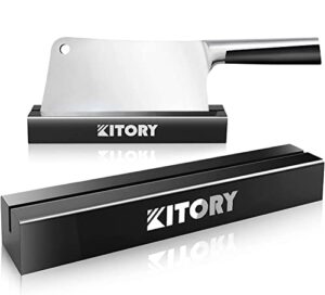 square cleaver knife block, knife stand/holder especialy for square cleaver knife display or exhibition - elegant black acrylic, from kitory
