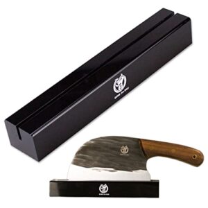knife block/knife stand for cleaver nakiri santoku and any flat edge kitchen knives - black acrylic