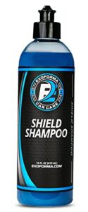 exoforma shield shampoo - sio2 infused high suds car wash shampoo, adds hydrophobic protection, cleans and rejuvenates existing coatings, waxes or sealants