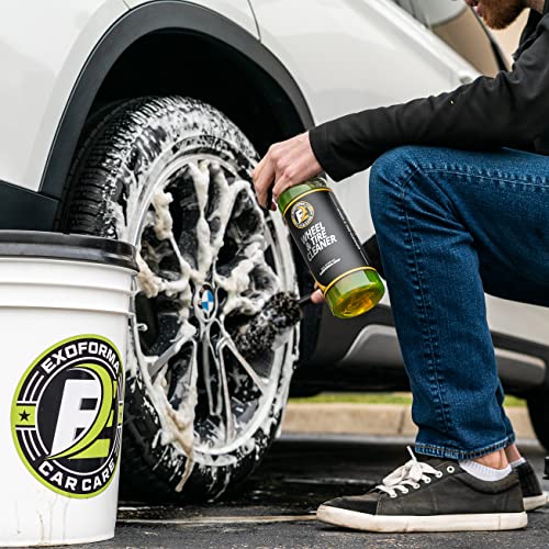 ExoForma Wheel & Tire Cleaner - Removes Built-Up Brake Dust, Dirt & Grime - Improves Dressing Performance - 2-in-1 Formula - Chosen by Pros - Spray Foaming Application - Safe on Most Wheels