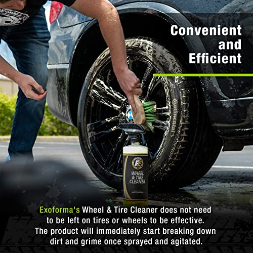 ExoForma Wheel & Tire Cleaner - Removes Built-Up Brake Dust, Dirt & Grime - Improves Dressing Performance - 2-in-1 Formula - Chosen by Pros - Spray Foaming Application - Safe on Most Wheels