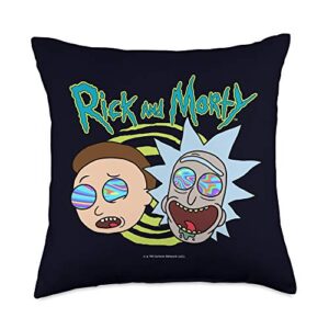 rick and morty blown minds throw pillow, 18x18, multicolor