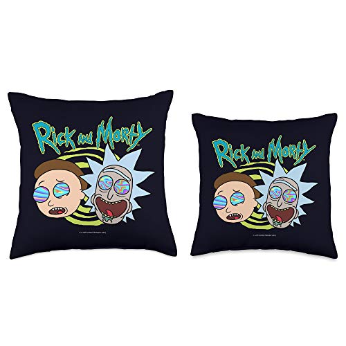 Rick and Morty Blown Minds Throw Pillow, 18x18, Multicolor