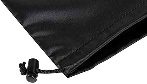 Satin Bags with Drawstring for Lingerie, Jewelry, Gifts, Party Favors, Candy, Goodies or Wedding Presents (7 x 9 inch - 12 pack, Black)