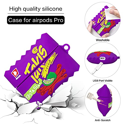 2Pack Food Case for Airpods Pro Case, Silicone 3D Cartoon Fashion Fun Cute Airpod Pro Case Cover for Girl Boys Teens (Sport Water & Purple Potato Chips)