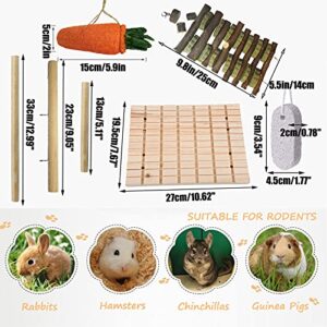 kathson Bunny Chew Toys for Teeth Grinding,Rabbit Wooden Scratch Board Feet Pad Rotatable Pet Play Toy for Chinchilla Guinea Pigs Other Rodent Pets