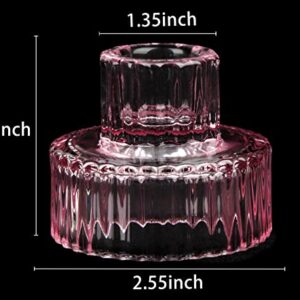 Vixdonos Pink Candle Holders Set of 6 Glass Tealight Candle Holders for Table Centerpieces and Wedding Decor(L)