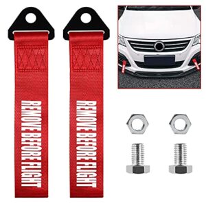 2 pack car racing tow straps, melife tow straps universal cars set belt nylon tow straps traction rope trailer hooks for rear or front bumper decorative trailer belts - remove b4 flight