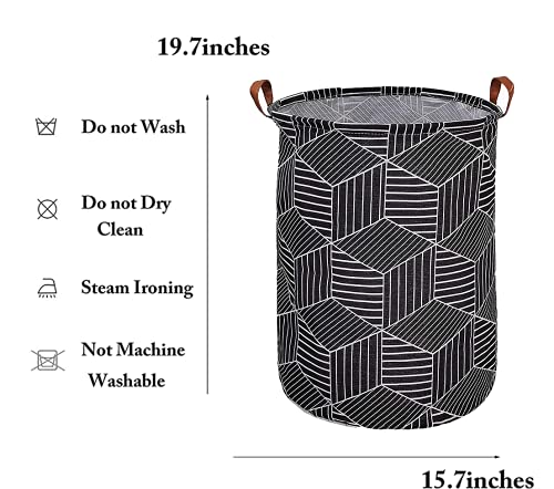 Large Laundry Basket, Baby Laundry Basket, Waterproof Laundry Hamper, Foldable Clothes Hamper, Collapsible Laundry Baskets. Teen Hamper, Perfect for Dirty Clothes and Toys. (Black diamond)