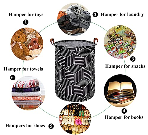 Large Laundry Basket, Baby Laundry Basket, Waterproof Laundry Hamper, Foldable Clothes Hamper, Collapsible Laundry Baskets. Teen Hamper, Perfect for Dirty Clothes and Toys. (Black diamond)