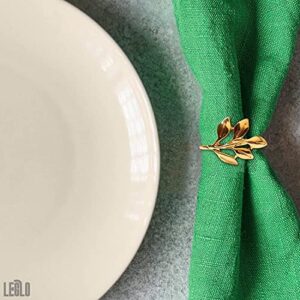 20Pcs Gold Napkin Rings Set - Leaf Napkin Rings for Wedding Decorations Napkins Rings Fiesta Dinner Napkins Gold Fall Napkin Rings - Metal Napkin Holders for Cloth Napkins Autumn Easter Napkin Rings