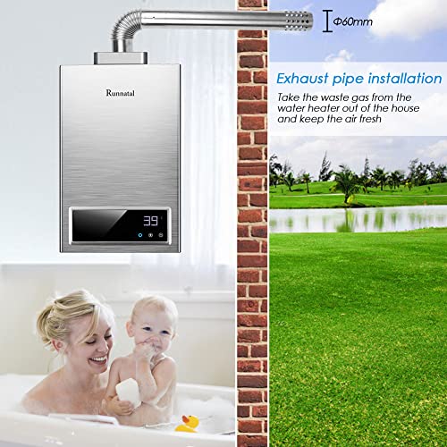 Tankless Water Heater, 3.17 GPM Instant Hot Natural Gas Water Heater with Constant Temperature, Indoor (Natural Gas)