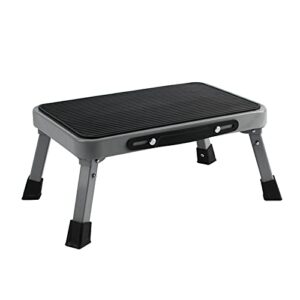 treelen 1-step 330lbs capacity folding metal step stool, portable step ladder, non-slip, sturdy