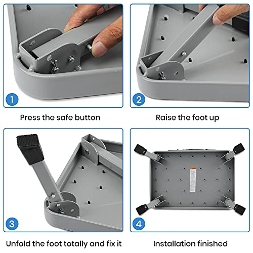 TreeLen 1-Step 330lbs Capacity Folding Metal Step Stool, Portable Step Ladder, Non-Slip, Sturdy