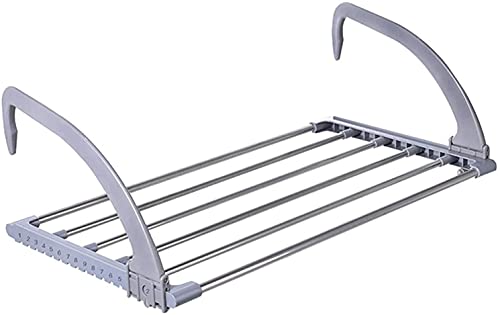 ZyHMW Clothes Airer Radiator Folding Airer Radiator Towel Holder Clothes Dryer Drying Rack Rail Install Onany Radiator in Any Room，Folding Airer (Color : Gray) (Color : Gray)