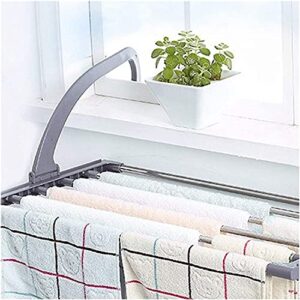 ZyHMW Clothes Airer Radiator Folding Airer Radiator Towel Holder Clothes Dryer Drying Rack Rail Install Onany Radiator in Any Room，Folding Airer (Color : Gray) (Color : Gray)