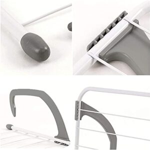ZyHMW Clothes Airer Home Folding Adjustable Radiator Towel Clothes Drying Rack Pole Airer Dryer Drying Rack 5 Rail Balcony Telescopic Laundry Holder，Folding Airer (Color : Gray, Size : 50X28cm)