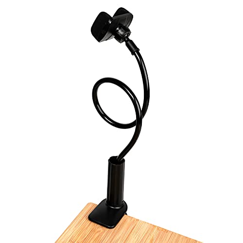 WANBY Phone Holder Bed Gooseneck Mount Mobile Phone Holder Table Stand Flexible 360° Rotation Cell Phone Clip Holder Lazy Bracket Mount for All Smart Phone Microphone