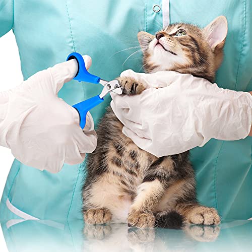 5 Pieces Cat Bathing Bag Set Cat Grooming Bag Adjustable Pet Shower Net Bag Cat Muzzles Anti-Bite Anti-Scratch Nail Clipper Tick Remover Tool Massage Brush for Pet Bathing Cleaning Trimming (Blue)