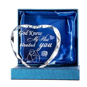 Love Gifts for Her on Anniversary, K9 Crystal Ornament Sign Engraved Loving Quotes, Glass Plaque Romantic Keepsake Presents for Wife Husband