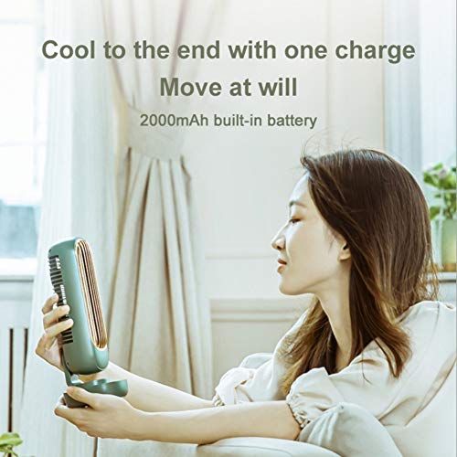 HOMU Mini Table Tower Fan Personal Retro Quiet Operation Portable Vertical Cooling 3 Speed Desktop USB Air Circulator Small for Kids Girls Woman Man Home Office White/Green/Pink