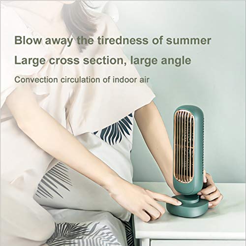 HOMU Mini Table Tower Fan Personal Retro Quiet Operation Portable Vertical Cooling 3 Speed Desktop USB Air Circulator Small for Kids Girls Woman Man Home Office White/Green/Pink