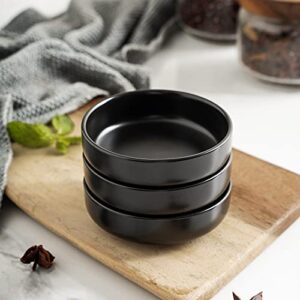 Selamica Ceramic 3.3 Inch Soy Sauce Dish Dipping Bowls Side Dishes Small Appetizer Pinch Bowls for Condiments, Sushi, Ketchup, BBQ-Set of 6(Matte Black)