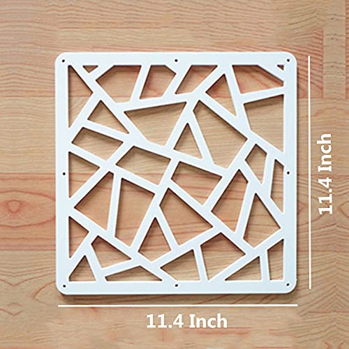 BMIDRUT White Hanging Room Divider,12 Pieces Wood-Plastic DIY Panel Screens Partition Wall Dividers Room Decoration with All Accessories 11.4x11.4 Inch