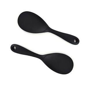 rice paddle, silicone rice spoon non stick rice scooper heat resistant kitchen gadge rice spoon paddle cooking utensil rice spatula rice cooker spoon for rice, salads, mashed potato (set of 2)