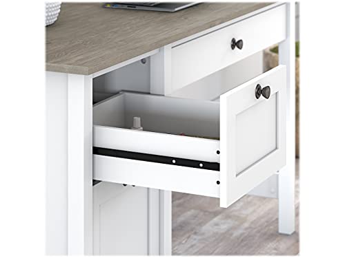 Bush Furniture Mayfield Computer Desk with Drawers, 54W, Pure White and Shiplap Gray