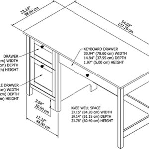 Bush Furniture Mayfield Computer Desk with Drawers, 54W, Pure White and Shiplap Gray