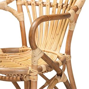 Baxton Studio Sheraton Natural Finished Rattan Armchair