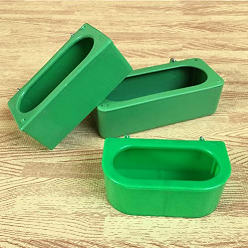 Rabbit Feeder generic 10pcs Hanging Bird Feeder Pigeon Storage Trough Food Dispenser Macaw Chicken Feeding Dish Container for Small Animals Supplies Size S Bird Water Dispenser