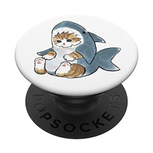 my cat is a shark popsockets popgrip: swappable grip for phones & tablets