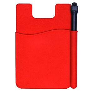 Silicone Phone Wallet with Stylus Pen, Phone Card Holder - Set of 4 (Assorted)