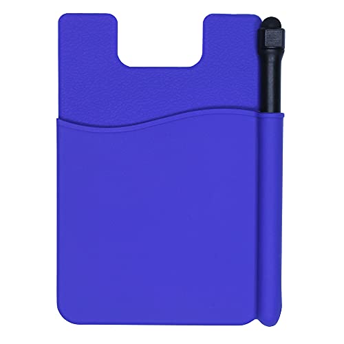 Silicone Phone Wallet with Stylus Pen, Phone Card Holder - Set of 4 (Assorted)